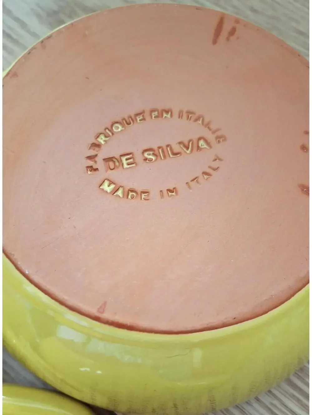 De Silva VTG Yellow Glazed Terracotta Handled Bowls - Made in Italy - 3 Set